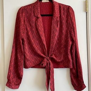 Urban Outfitters Fuchsia Tie Crop Top